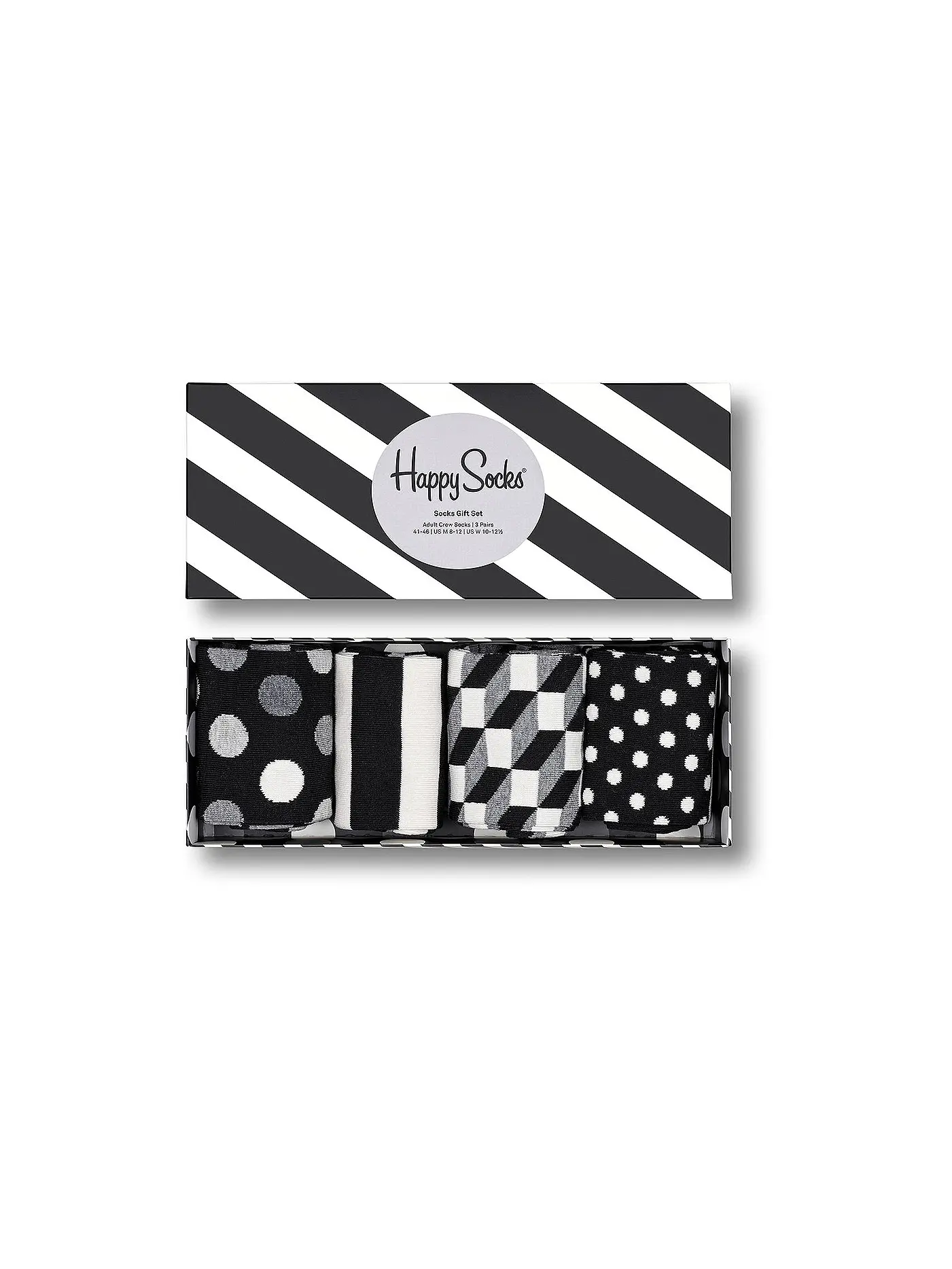 HAPPY SOCKS | Damen Geschenkset 4-er Pkg. BLACK&WHITE 36-40 black | 